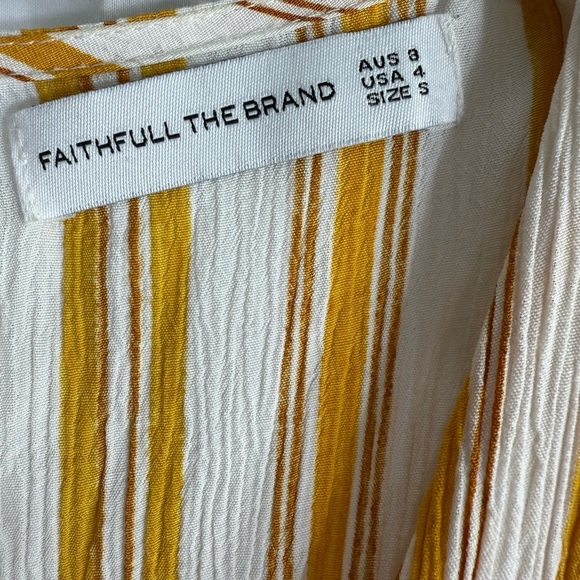 Faithfull the Brand Striped Jumpsuit Yellow White Size S / US 4 - Picture 3 of 12
